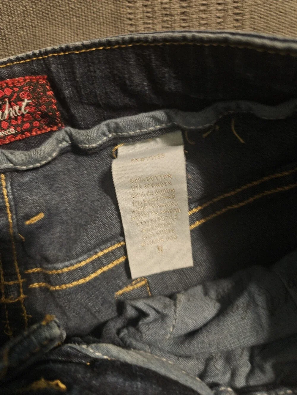 Baby Phat Dark Blue Jeans with Gold Embroidery